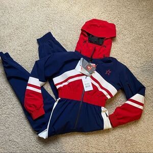 Perfect Moment Stoke One Piece Snow Suit Ski Suit Red White Blue NWT XS